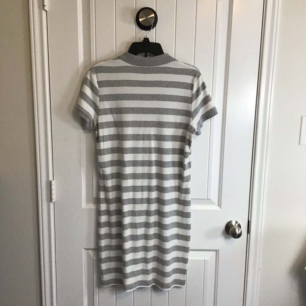 Ralph Lauren Striped Polo Dress Gray White Size XL Summer Sporty Casual Chic - Picture 4 of 9